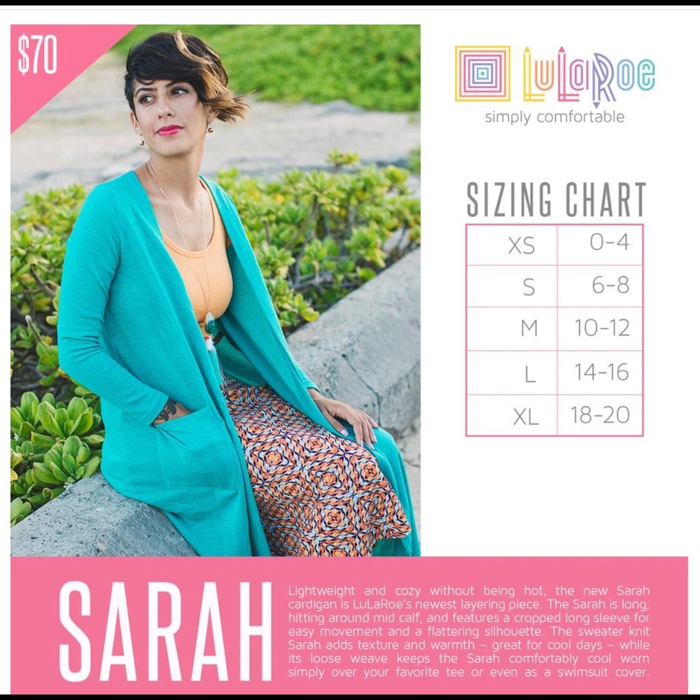 NWT Lularoe Striped Sarah Cardigan - Picture 7 of 8